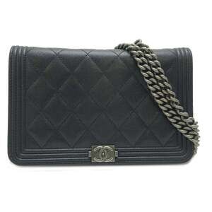 CHANEL Black Caviar Leather Wallet